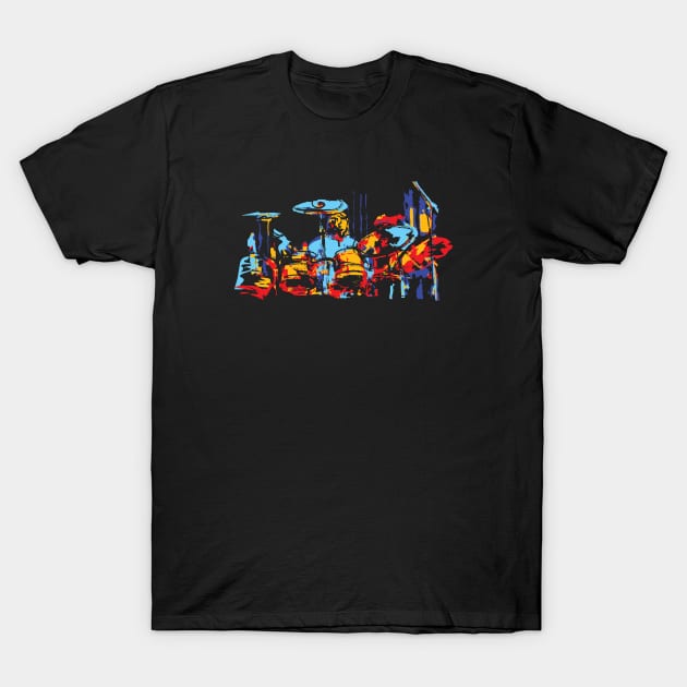 Colorful Drummer in Action T-Shirt by jazzworldquest
